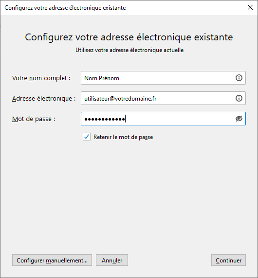 Configuration thunderbird