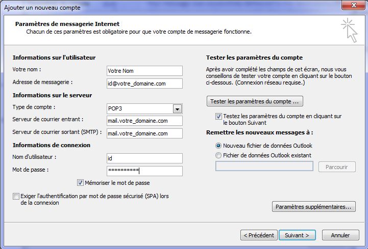 Ijsbeer Een deel lavendel Mail : Configuration Microsoft Outlook 2007/2010/2013. - Hjälpcentral -  KALANDA